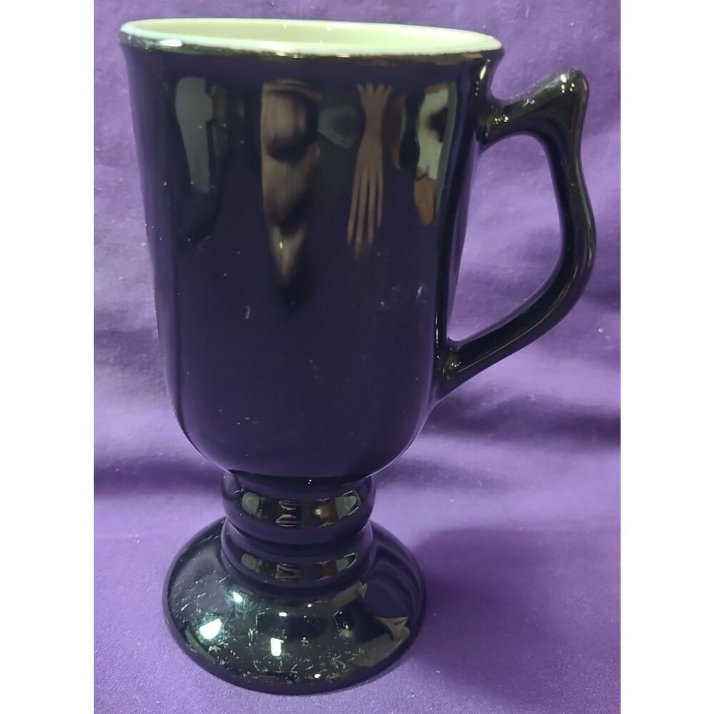 VTG 60s/70s Hall 1272 Pottery Irish coffee pedestal mug Black